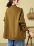 Women's Gentle Retro Single-Breasted Loose V Neck Jacket