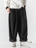 Men's Winter Fashion Loose Floor-Length Corduroy Harem Pants