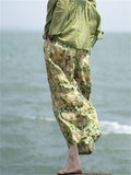 Summer Floral Print Oversized Wide Leg Pants for Women