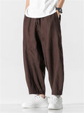 Comfy Cropped Loose Casual Linen Pants for Men