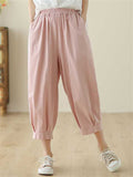 Women's Elastic Waist Solid Color Relaxed Pants