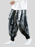 Men's Ink Tie-Dye Gradient Stripe Baggy Pants