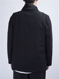 Cotton Linen Simple Split Cowl Neck Shirt for Men