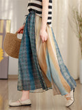 Female Holiday Elastic Waist Rainbow Print A-Line Skirts