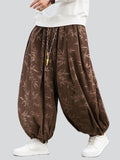 Plus Size Bamboo Jacquard Baggy Corduroy Pants for Men