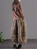 Women's Ethnic Floral Printed Skirts for Autumn Winter