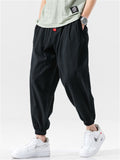 Harajuku Cotton Linen Oversized Sweatpants for Men