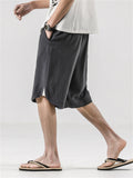 Men's Casual Relaxed Cotton Linen Sport Shorts for Summer