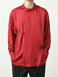 Chinese Knotted Button Jacquard Shirts for Men