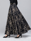 Women's Spring Flower Tree Branch Print A-line Pleated Skirt