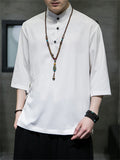 Men's Summer Ice Silk Comfortable Tang Suit T-shirt