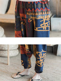 Ethnic Style Abstract Print Oversized Harem Pants for Men