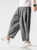 Male Chinese Style Relaxed Summer Wide Leg Pants