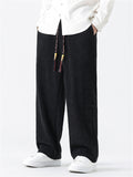 Men's Side Button Decoration Loose Winter Corduroy Pants