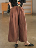 Summer Ice Silk Flowy Breathable Wide Leg Pants for Women