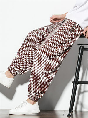 Men's Fashionable Two Color Checkered Pattern Pants