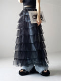 Women's Fluffy Multilayer Mesh Transparent A-Line Skirt