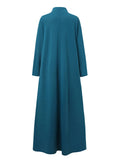 Women's Loose Fit Pure Color Gown Dress