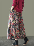 Women's Ethnic Floral Printed Skirts for Autumn Winter