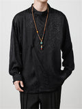 Chinese Knotted Button Jacquard Shirts for Men