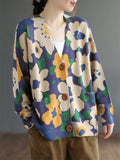 New Vintage Printed Women's Autumn Knitted Floral Jackets