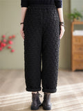 Women's Elastic Waist Comfy Warm Cotton Pants for Winter