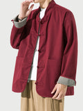 Men's Chinese Martial Arts Training Corduroy Reversible Jacket