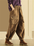 Women's Trendy Multi-Pocket Workwear Cotton Lantern Pants