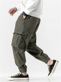 Fleece Lined Drawstring Cargo Pants for Men