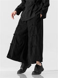 Men's Asian Style Knot Button Wide Leg Corduroy Pants