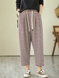 Women's Trendy Loose All Match Striped Casual Pants