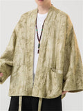 Vintage Bamboo Leaf Lace Up Chinese Jacket for Men