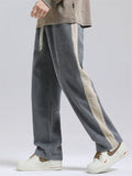 Men's Winter Side Stripe Corduroy Straight-Leg Pants