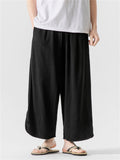 Men's Retro Style Wide Leg Cotton Linen Holiday Pants