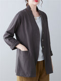 Spring Leisure Single-Breasted Stand Collar Jacket for Women