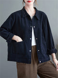 Women's Casual Lapel Single-Breasted Loose Jacket