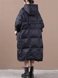 Female Stylish Windproof Oversized Hooded Quilted Coats