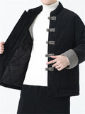 Male Unique Corduroy Contrast Color Long Sleeve Coats