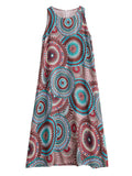 Colorful Kaleidoscope Pattern Sleeveless Boho Dress for Ladies