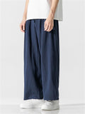 Chinese Style Men's Straight Leg Ice Silk Pants