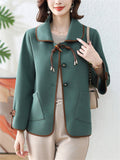 Female Modish Turn-Down Collar Jackets with Pockets