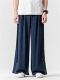 Male Chic Side Strap Design Chinese Style Pants