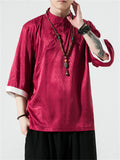 Chinese Style Jacquard Short-sleeved T-shirts for Men