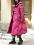 Women's Hot White Duck Down Hooded Overcoat for Winter