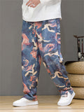 Crane Printed Casual Vintage Trousers for Men