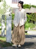 Spring V Neck Long Sleeve Soft Linen Shirt for Women