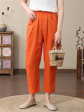 100% Linen Extra Loose Tapered Pants for Women