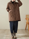 Women's Lined Thickened Faux Lamb Wool Mid-Length Cotton Jacket