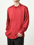 Chinese Knotted Button Jacquard Shirts for Men