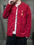 Spring Autumn Men's Chinese Style Large Size Embroidered Jackets